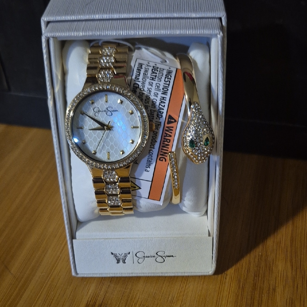 Gold Watch with Snake Bracelet